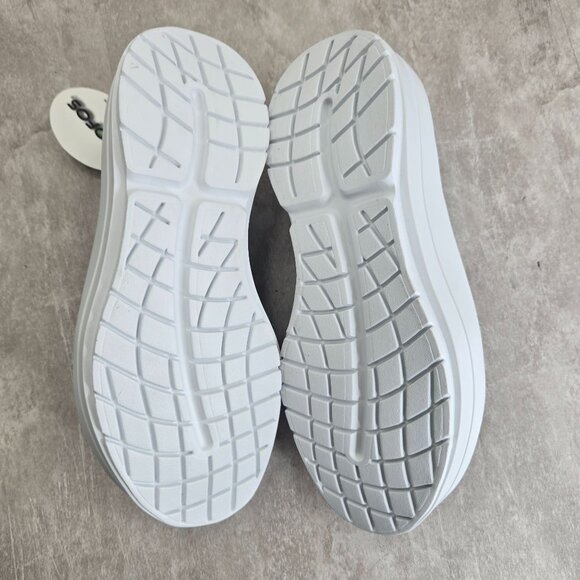 OOFOS OOmega eeZee Shoes Womens 8 Black White Recovery Comfort Platform Slip On - Picture 7 of 12
